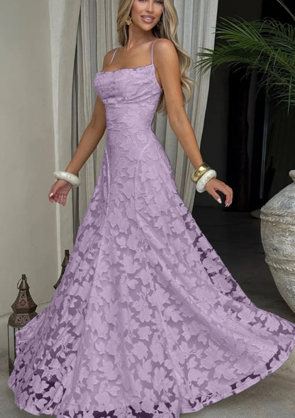 Sandra | Damen Elegantes Besticktes Maxi Abendkleid