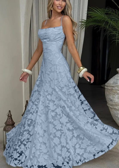 Sandra | Damen Elegantes Besticktes Maxi Abendkleid