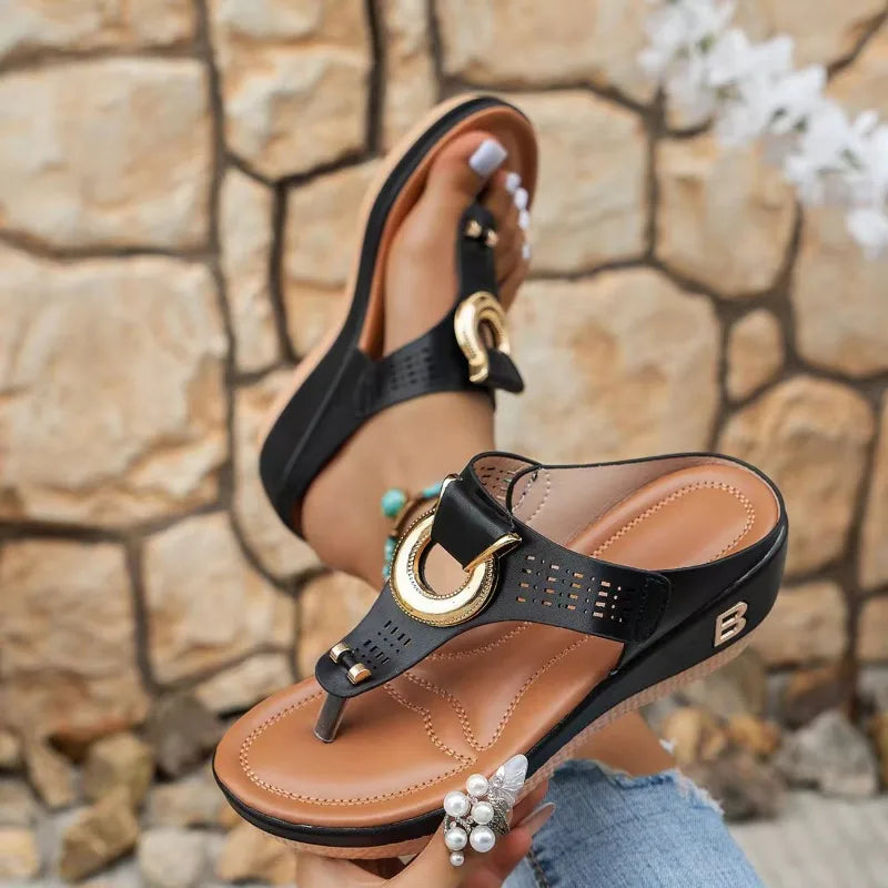 Damen Orthopädische Plateausandalen mit Riemchen