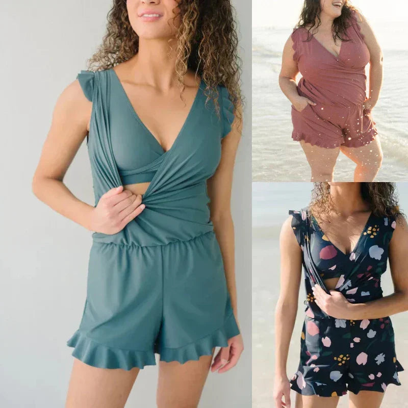 Veronika | Damen Strand Badeanzug Mit Bauchabdeckung