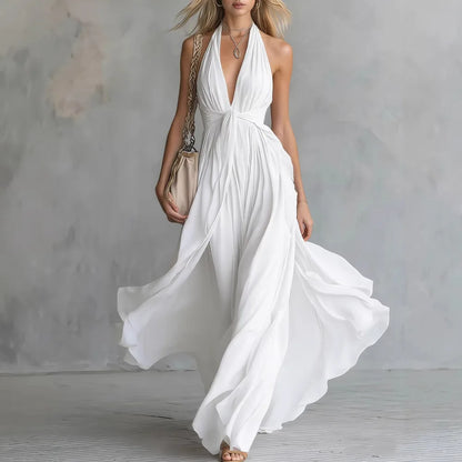 Rahel | Damen Sommer Fließendes Maxikleid