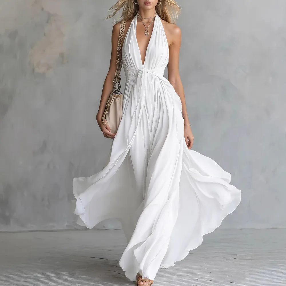 Anneliese | Damen Ärmelloses Sommer Maxikleid