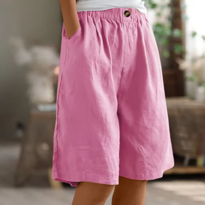 Julia | Damen Leinen Sommer Kurze Hose