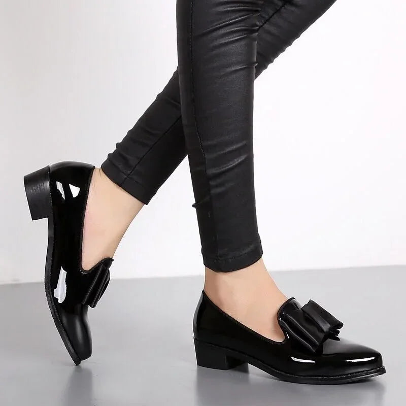 Birgit | Damen Schleife Ballerinas mit Niedrigem Absatz