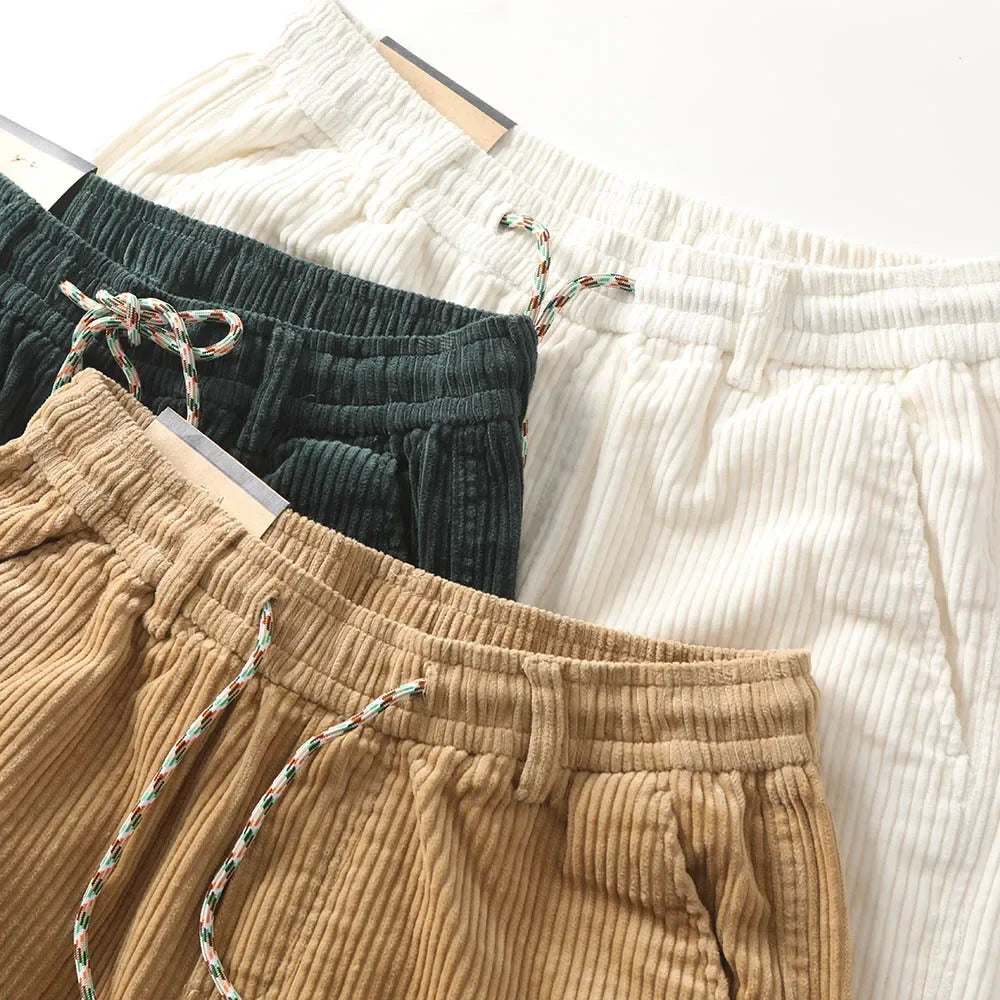 Herren Lässig Strukturiert Kordelzug Shorts