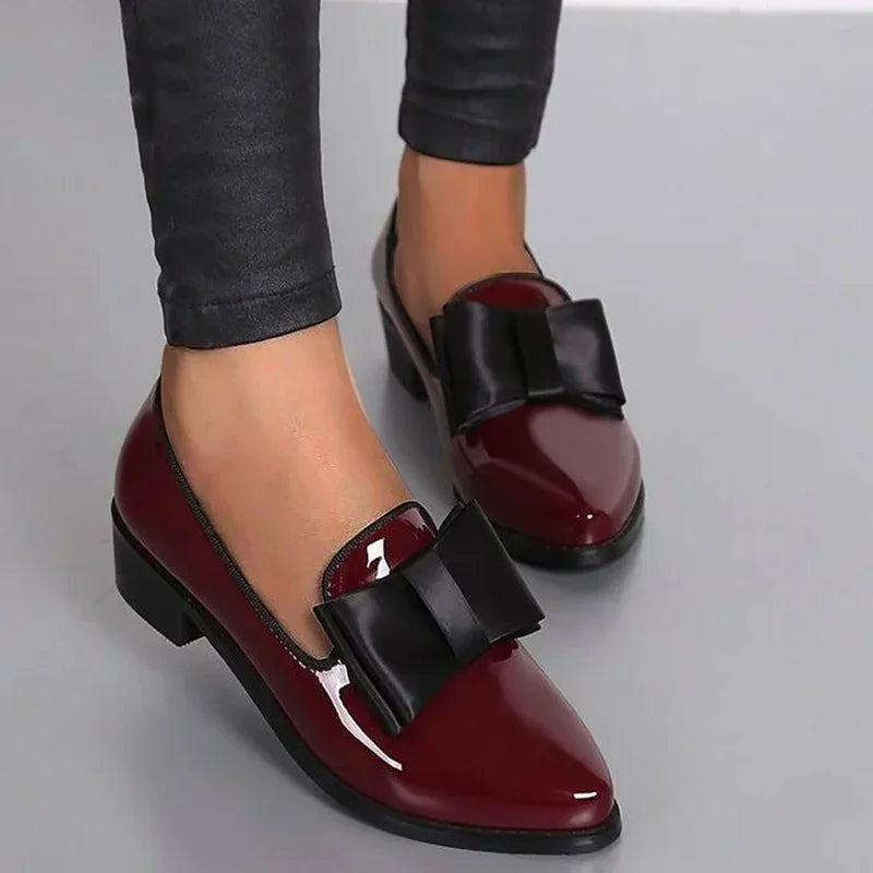Birgit | Damen Schleife Ballerinas mit Niedrigem Absatz