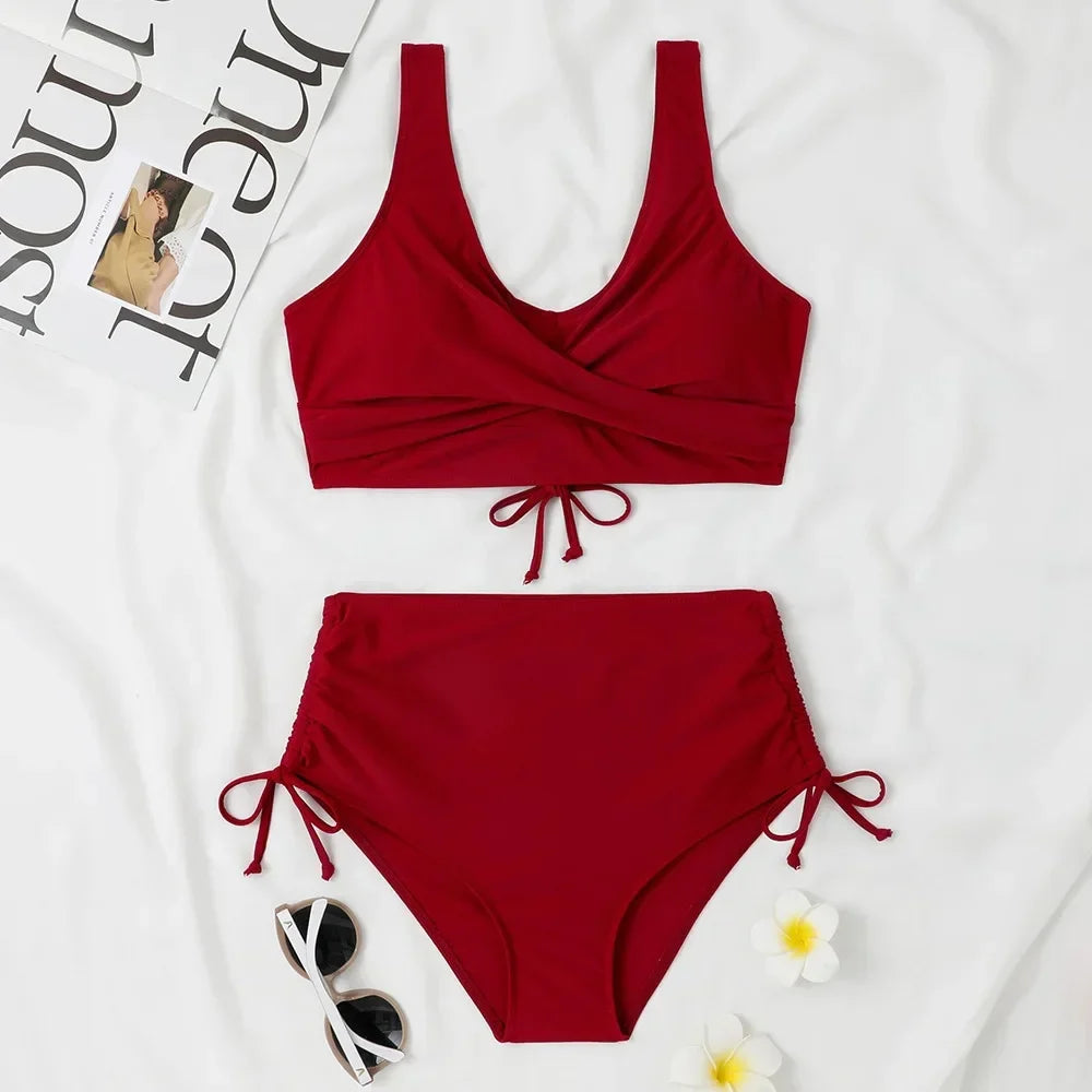 Damen Sommer V Ausschnitt Bikini