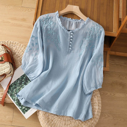 Damen Bequeme Sommer Bluse