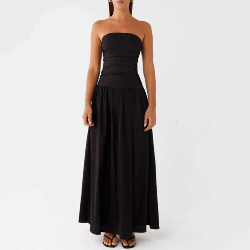 Damen Lässig Karomuster Sommer Maxikleid