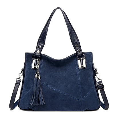 Damen Klassische Gefranste Schultertasche mit Quasten