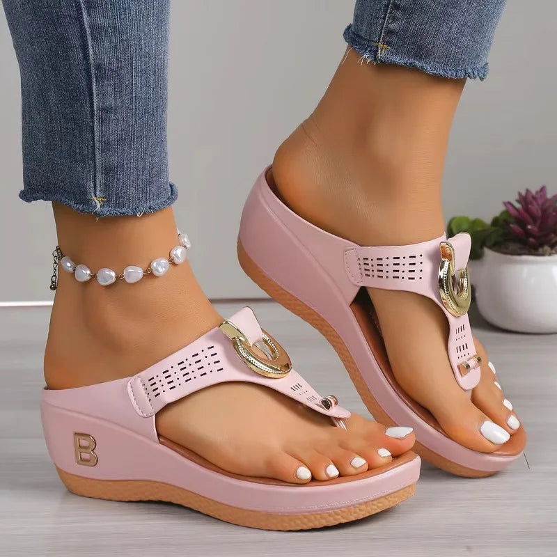 Damen Orthopädische Plateausandalen mit Riemchen