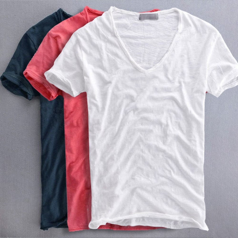 Herren Sommer V-Ausschnitt Freizeit T-shirt