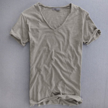 Herren Sommer V-Ausschnitt Freizeit T-shirt