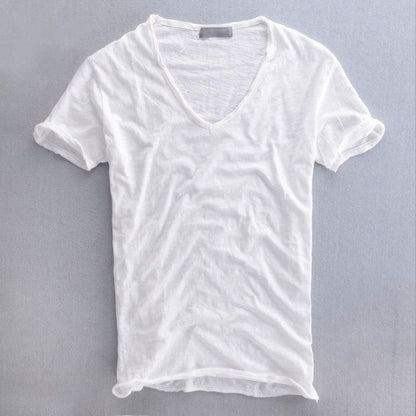 Herren Sommer V-Ausschnitt Freizeit T-shirt