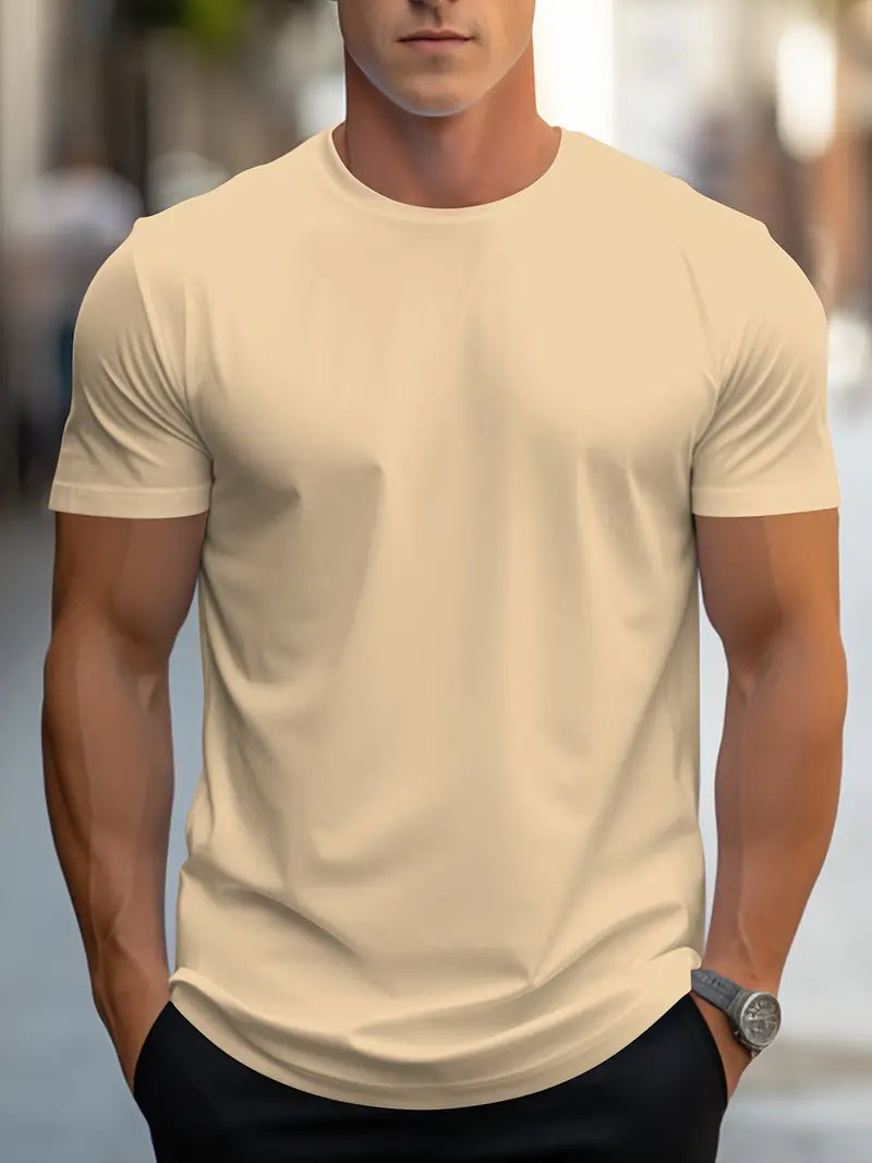 Herren Sommer Kurzarm Slim Fit T-shirt