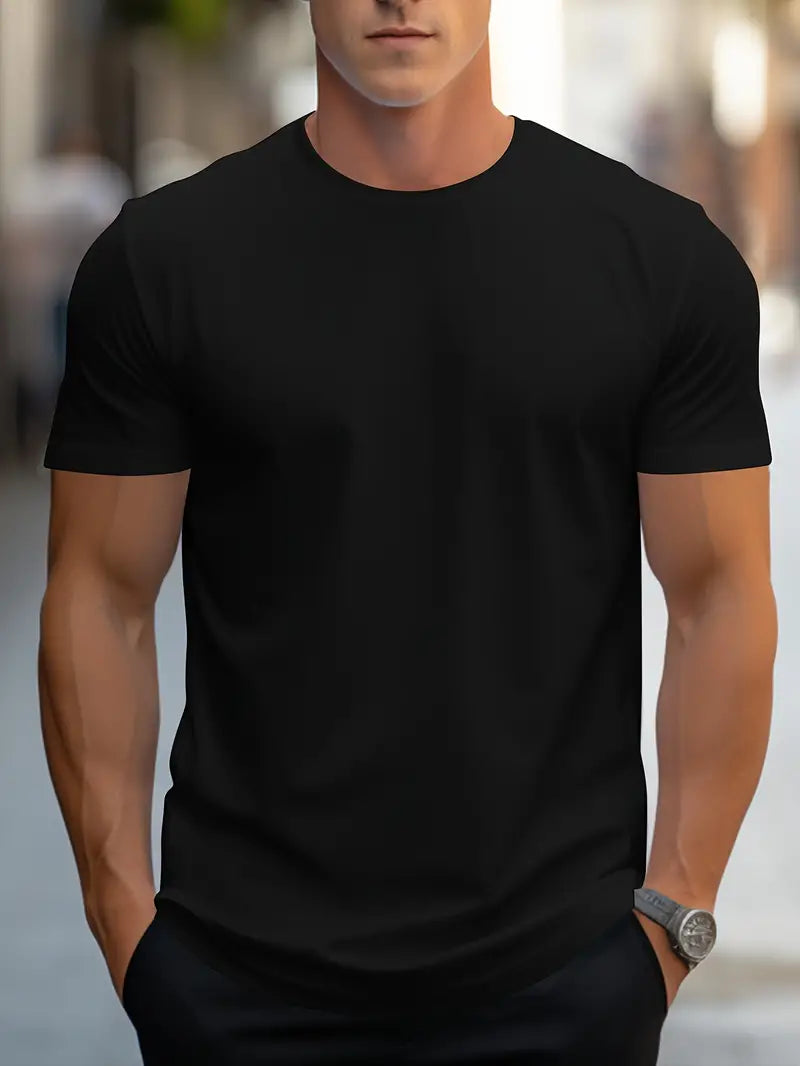 Herren Sommer Kurzarm Slim Fit T-shirt