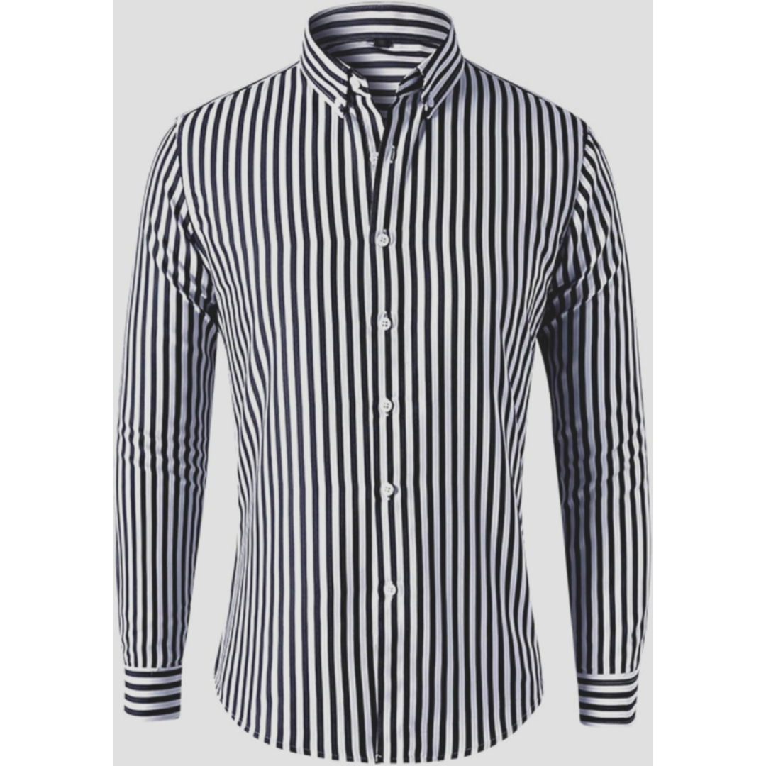 Herren Sommer Gestreiftes Button Down Hemd
