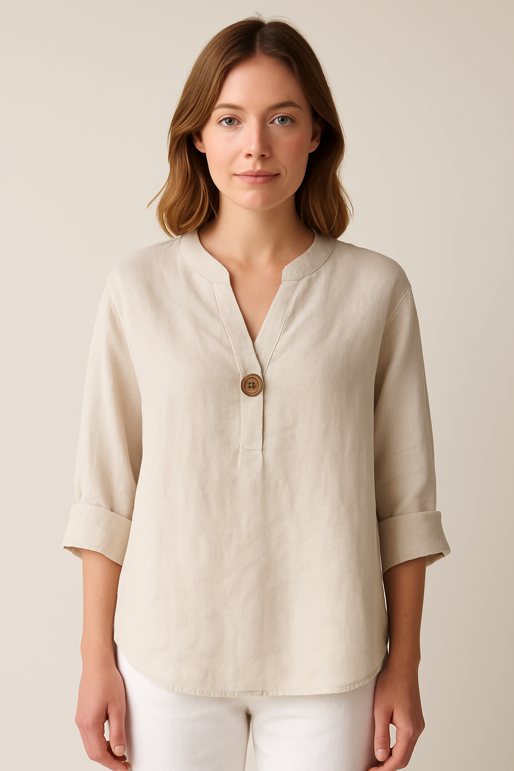 Damen Sommer V Ausschnitt Bluse