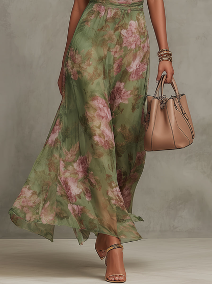 Pernelle | Damen Sommer Halterneck Blumenkleid