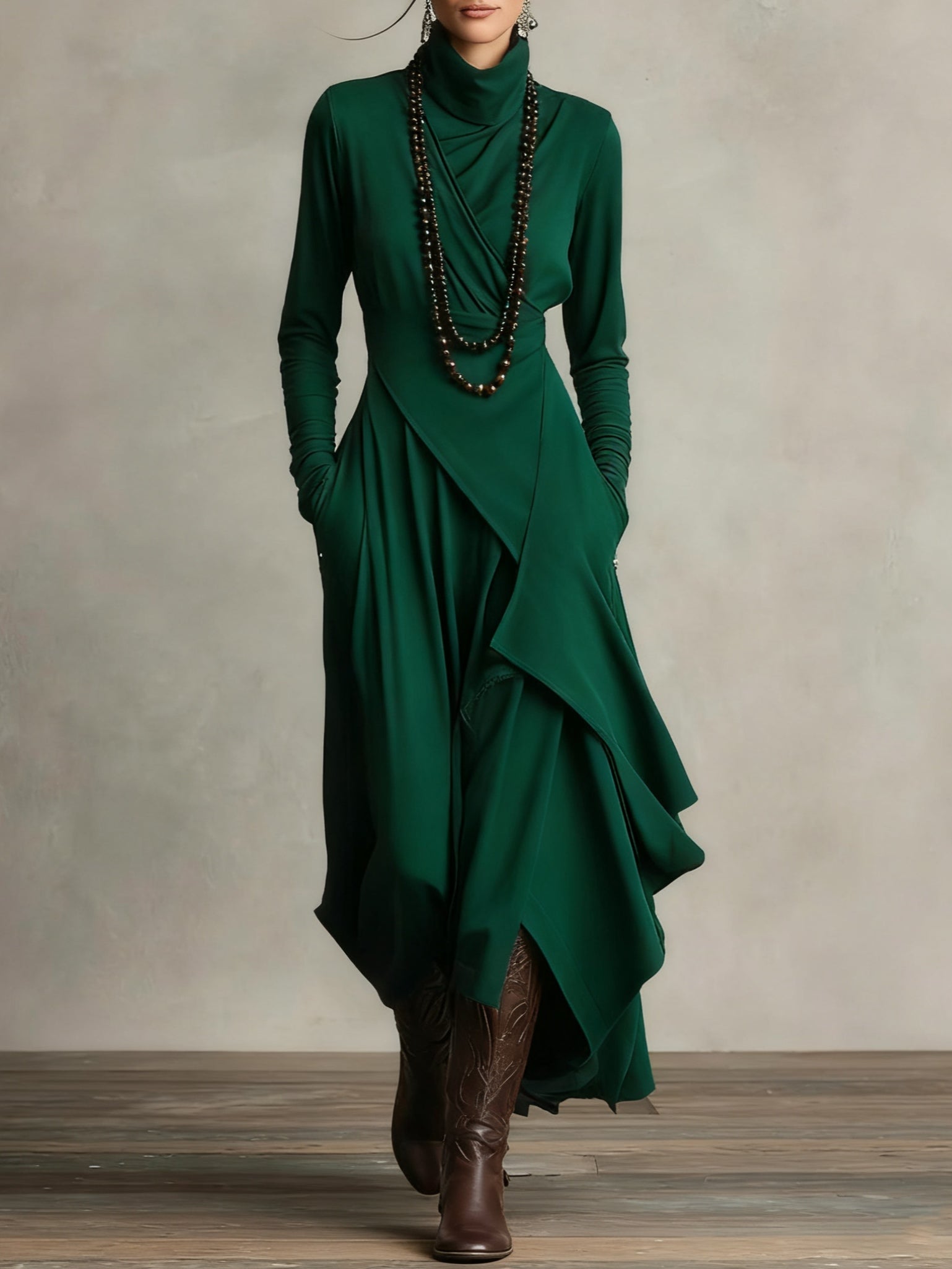 Damen Sommer Asymmetrisch Mehrlagig Maxikleid
