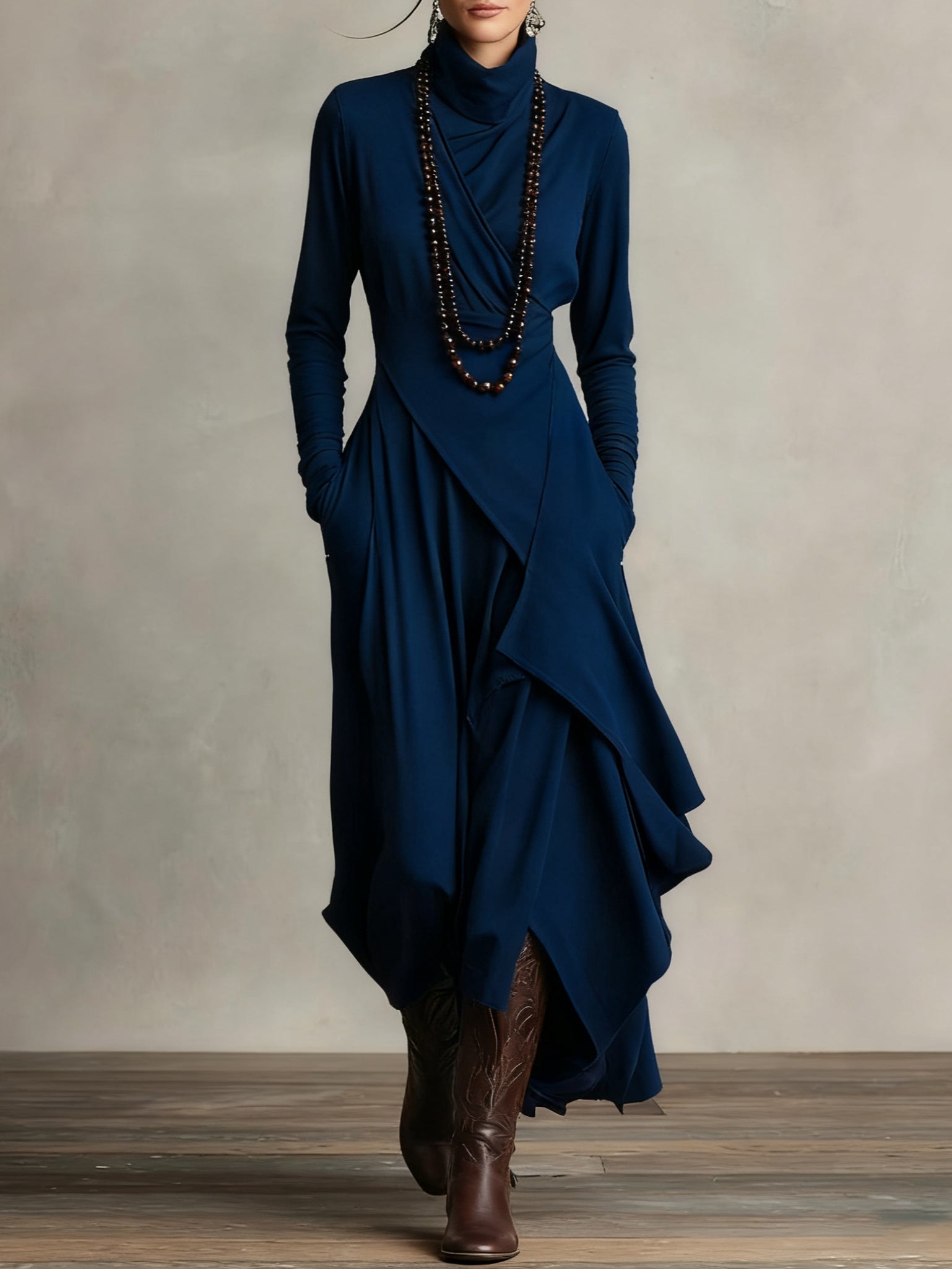 Damen Sommer Asymmetrisch Mehrlagig Maxikleid