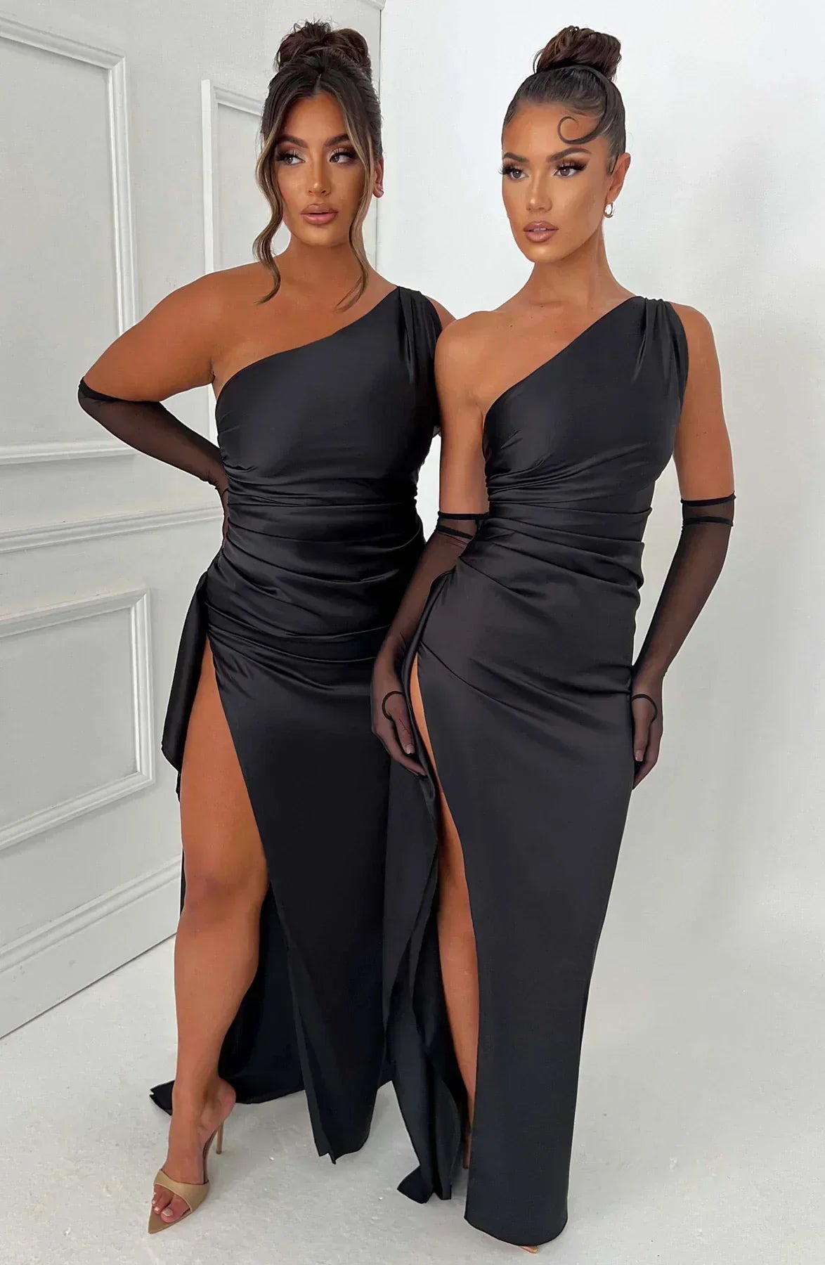 Damen Ein Schulter Drapiert Abendkleid