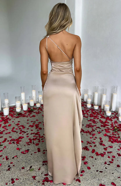 Emilia | Damen Elegantes Ein Schulter Ausschnitt Maxikleid