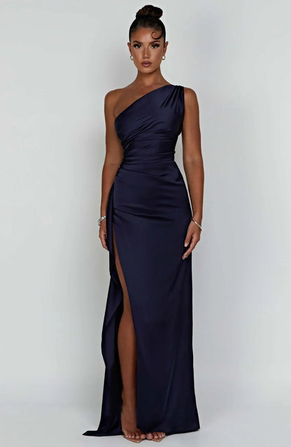 Emilia | Damen Elegantes Ein Schulter Ausschnitt Maxikleid