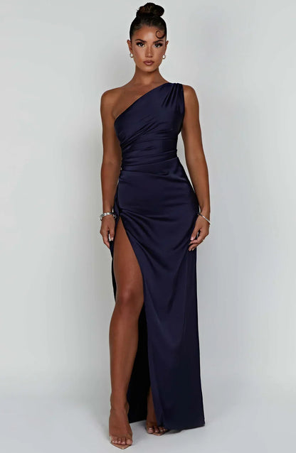 Emilia | Damen Elegantes Ein Schulter Ausschnitt Maxikleid