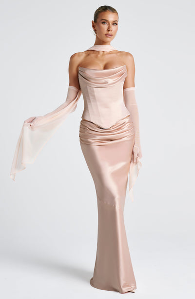 Valentina | Damen Gelber Leichter Stretch Mesh Kleid Schal