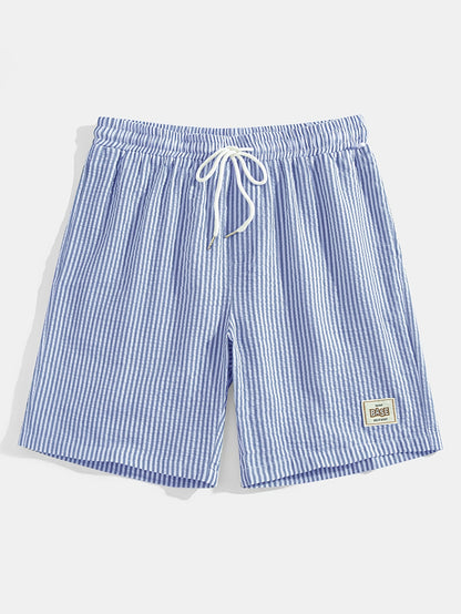 Herren Casual Elastisch Taille Gestreift Sommer Shorts