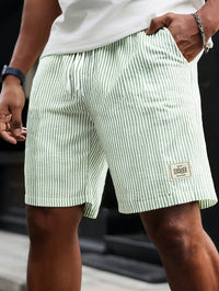 Herren Casual Elastisch Taille Gestreift Sommer Shorts