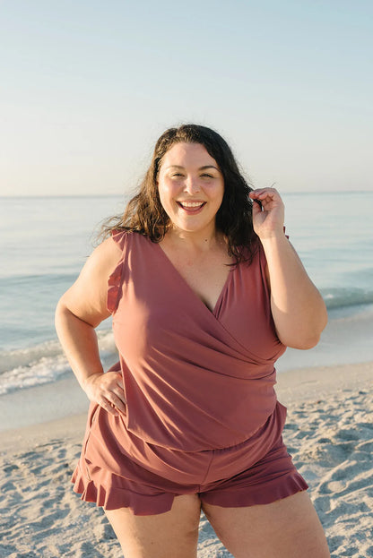 Veronika | Damen Strand Badeanzug Mit Bauchabdeckung