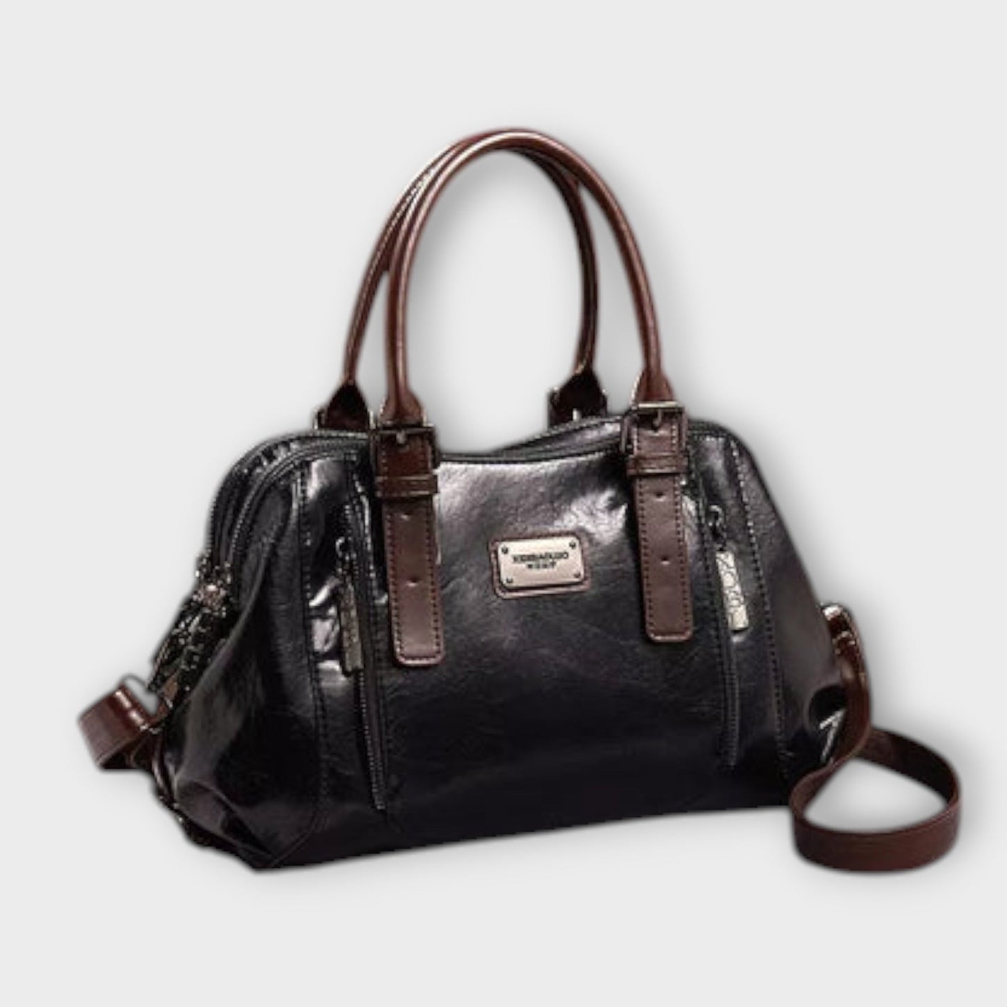 Damen Vintage Handtasche mit Schnallenverschluss und Innenfächern