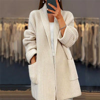 Annika | Damen Komfort Gestrickte Strickjacke