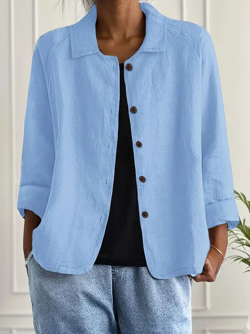 Damen Langarm Elegant Sommer Bluse