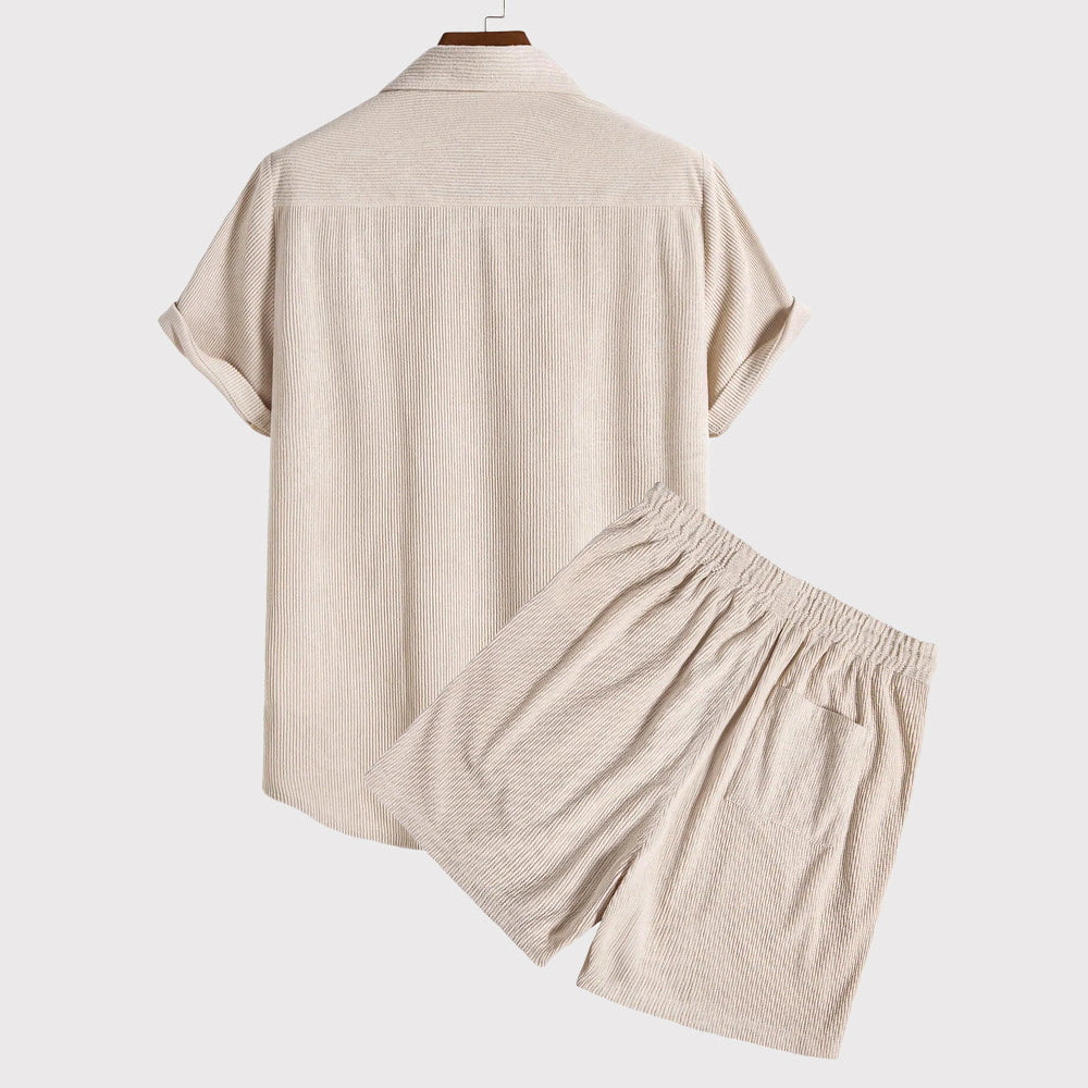 Herren Casual Kurzarm Zweiteiler Sommer Set