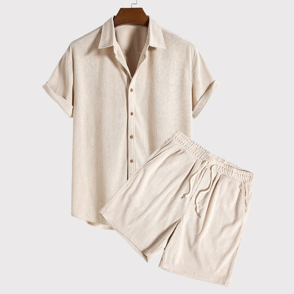 Herren Casual Kurzarm Zweiteiler Sommer Set