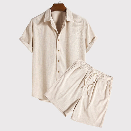 Herren Casual Kurzarm Zweiteiler Sommer Set