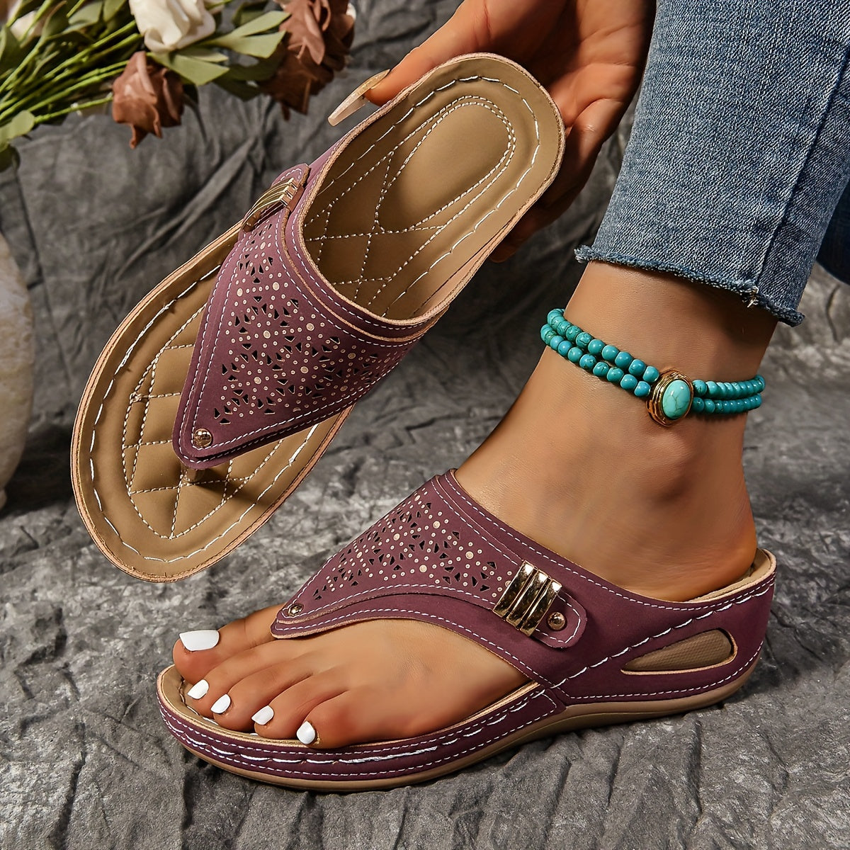 Damen Orthopädische Slip-on Sandalen