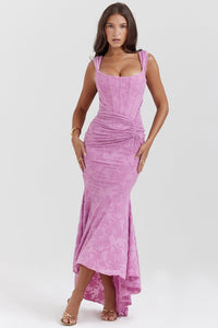 Linda | Damen Formales Geraffte Taille Hochzeitsgastkleid