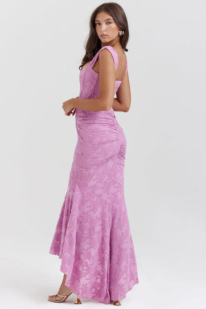 Linda | Damen Formales Geraffte Taille Hochzeitsgastkleid