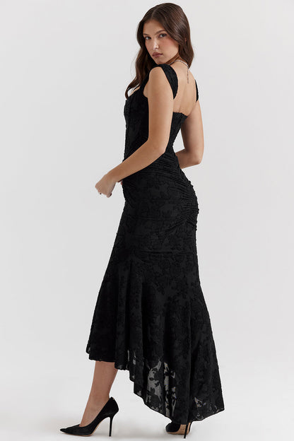 Linda | Damen Formales Geraffte Taille Hochzeitsgastkleid