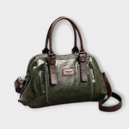 Damen Vintage Handtasche mit Schnallenverschluss und Innenfächern