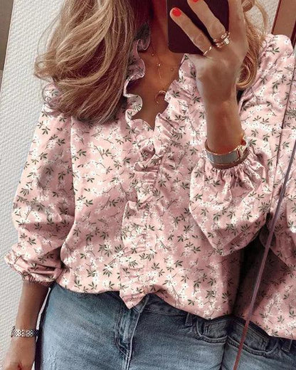 Damen Sommer V Ausschnitt Bluse