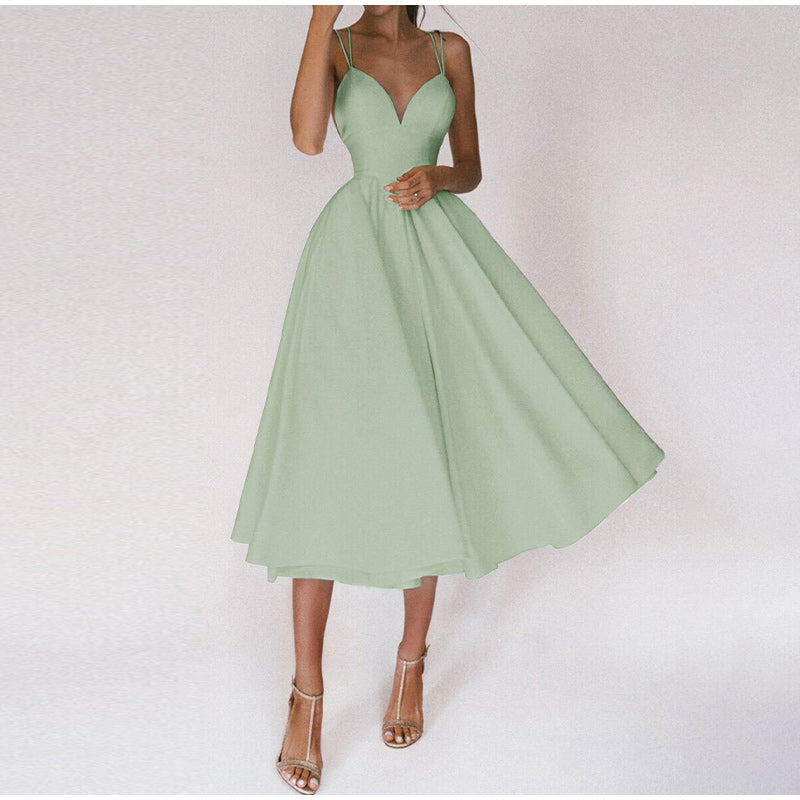 Damen Midi Abendkleid | V-Ausschnitt mit eleganter Linienführung für festliche Anlässe