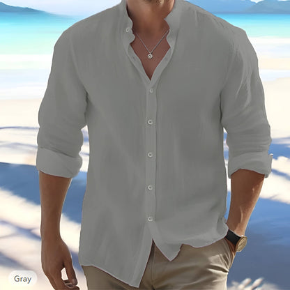 Herren Leichtes Leinen Sommer Hemd