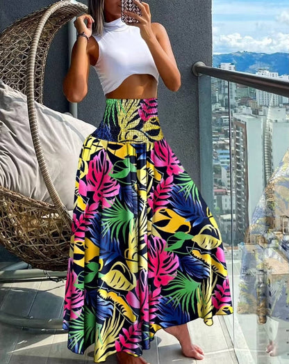 Damen Blumenmuster Weite Sommer Hosen