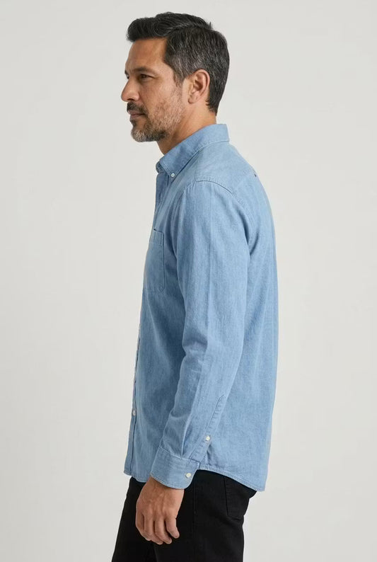 Andreas | Herren Washed Chambray Hemd