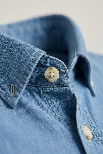 Andreas | Herren Washed Chambray Hemd